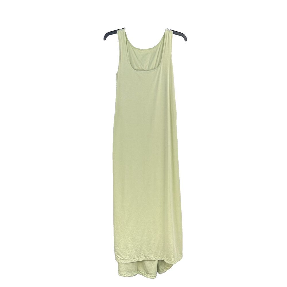 Lululemon Pima Cotton Open-Back Midi Dress 4 Side Slits At Hem Dewy Green